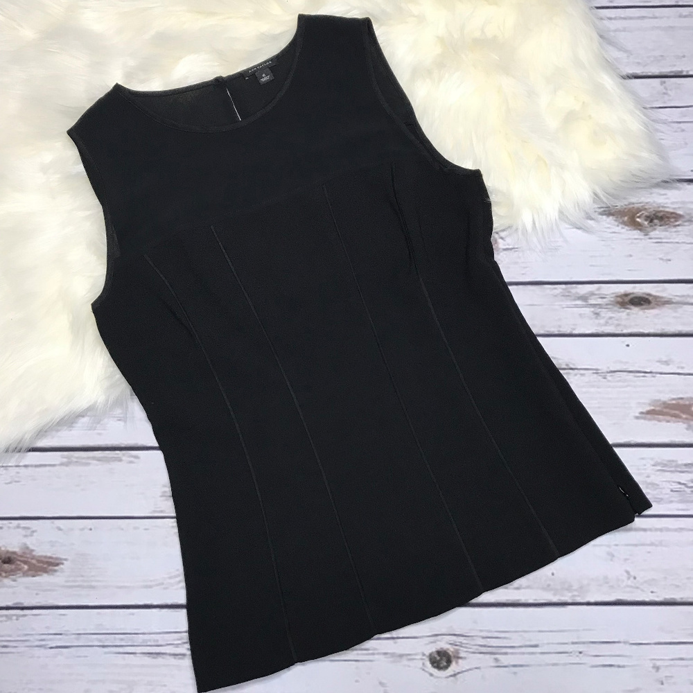 Ann Taylor Black Side Zip Shell